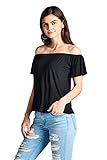 Emmalise Women's Short Sleeve Off Shoulder Casual Soft Shirt Tops