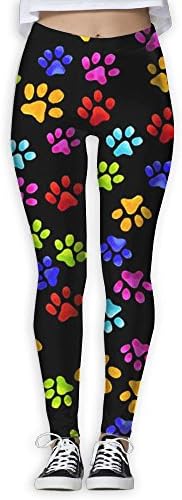 Color Dog Paw Prints Women's 3D Printing Yoga Leggings Pants Exercise Capri Leggings Workout Pants Gym Tights
