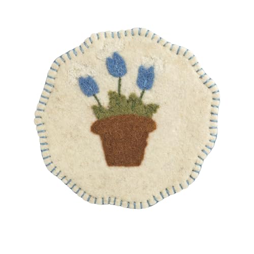 Mud Pie Felted Blue Floral Trivet