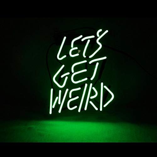 11"x8" Cool Neon Light Sign, Let's Get Weird for Girls Bedroom Beer Bar Garage Windows Game Room Wall Decor