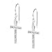 Elegant Faith-Hope-Love Cross .925 Sterling Silver Dangle Earrings