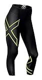 2XU Women's Mid-Rise 7/8 Compression Tights, Black/Bright Green, Medium