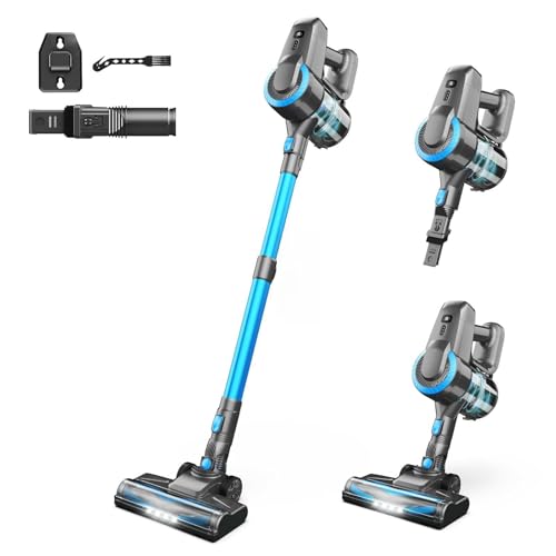 Ziaggnar Wireless Vacuum Cleaner, 6 in 1 Ultra-Light Wireless Electric Broom, 55 Minutes Runtime, Anti-Winding, Powerful Vacuum Cleaner for Floors/Carpets/Animal Hair