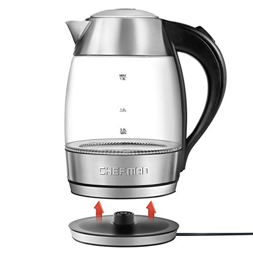 Chefman 1.8L Digital Electric Glass Kettle+ w/ RapidBoiling & 7