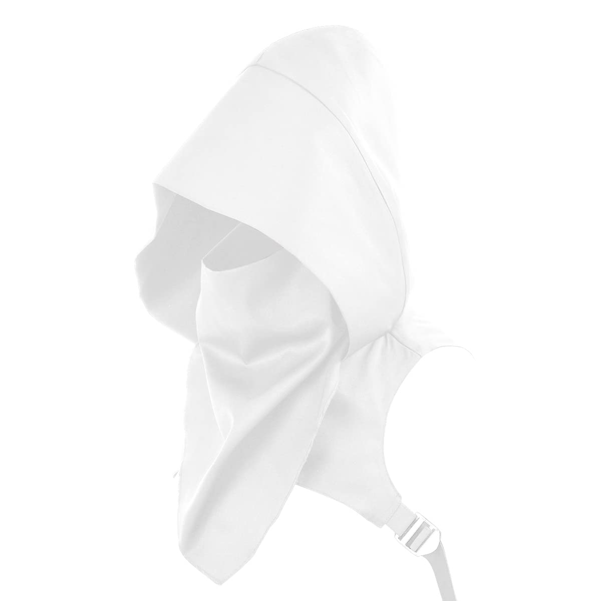 BLESSUME Steampunk Rogue Cowl Hood Hat Costume Cape with Adjustable Arm Buckle (White) โ image 1