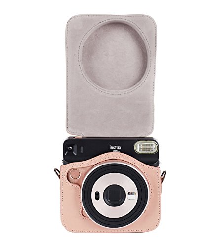 Phetium Schutztasche Kompatibel mit Instax SQ 6 Ex D Sofortbildkamera, Kameratasche mit Weichem PU Leder Material und Schulterriemen (Blush Gold) – Bild 4