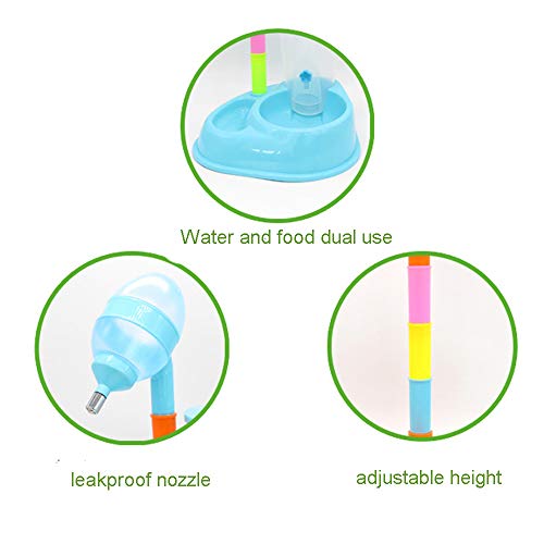 Westspark Automatic Pet Cafe Feeder, Self-Dispensing Dog Cat Automatic Food Replendish Station Waterer Dispenser Gravity Dry Food Storage Bottle Bowl Dish for Dog Cat Animal Puppy Blue