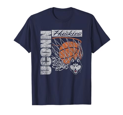 Connecticut Huskies Vintage Basketball 90's Navy T-Shirt