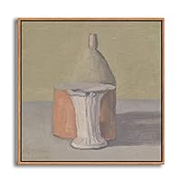 Framed Canvas Wall Art Metaphysical Still Life with Triangle by Giorgio Mordian Canvas Prints Home Artwork Decoration for Living Room,Bedroom - 16x16 inches