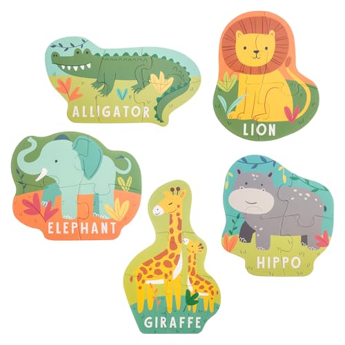 Stephen Joseph, Small Beginner Character Puzzle with Canister, 20-Piece Animal Puzzle, Learning Animal Puzzle for Kids Ages 3 4 5, Animals