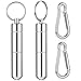 Whaline 5Pcs Portable Metal Titanium Toothpicks Reusable Pocket Toothpick with Protective Holder Multifunctional Stainless Steel Toothpick for Picnic Camping Traveling（Blue Red Black Silver Gold）