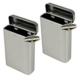 Mighty Gadget (R) Empty Vertical Hinged Lid Survival Tin Container for Geocaching or Survival Gear (2 Pack)