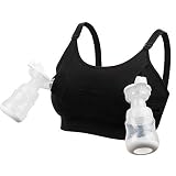Hands Free Pumping Bra, Momcozy Adjustable Breast-Pumps Holding and Nursing Bra, Suitable for Breastfeeding-Pumps by Medela, Lansinoh, Philips Avent, Spectra, Evenflo and More (Upgrade, Medium)
