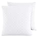 PHF Matelasse Textured Euro Pillow Shams 26x26, No Insert, 2 Pack, 100% Natural Cotton, European Sham Covers, Jacquard Pattern Square Pillowcase Shell for Couch, Sofa, Bed, White
