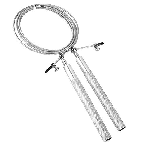 Bnineteenteam Speed Jump Rope with Aluminium Alloy Handle for Gym, Cardio,, Fitness, Training(White) Competitive Movement