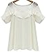 QZUnique Women's Plus Size Sexy Blouse Short Sleeve Fashion Lace Shirt Top