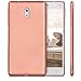 kwmobile TPU Silicone Case Compatible with Nokia 3 - Soft Flexible Protective Phone Cover - Metallic Rose Gold
