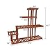 Yardeen Wooden Plant Stand Flower Display Holder Shelf 5 Tiers Storage Rack for Patio Garden Indoor Outdoor Corner 10 Pots Brownthumb 4