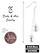 925 Sterling Silver Drop Dangle Long Earrings with Swаrovski Crystаls - Designed and Made in England