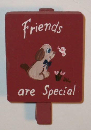 Friends Are Special Wood Clothspin Refrigerator Magnet
