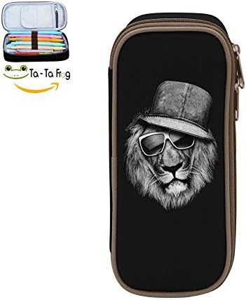 Fymanlu Black Lion Big Capacity Pencil Case Bag Portable Stylish Nylon Pen Cases