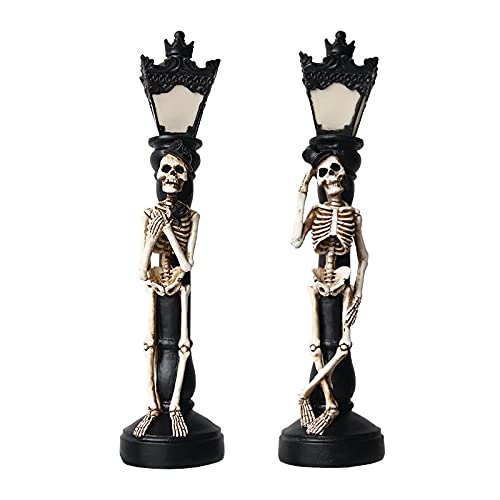 Serlium Halloween Skeleton Lamp Decorative Glowing Halloween Ornaments Lamp for Festival Party(1#)