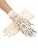 Maxdot Summer Women Lace Bow Cotton Short Screen Touch Gloves Sun UV Protection Driving Gloves (Beige)