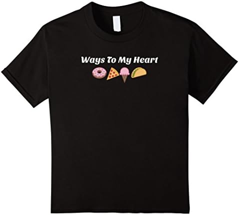 Kids The Way to my Heart T-shirt - Cute food kawaii 12 Black