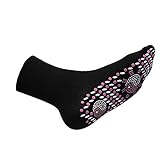 Self Heating Therapy Magnetic Socks Tourmaline Magnetic Unisex winter warm socks for massage Skiing (Black)