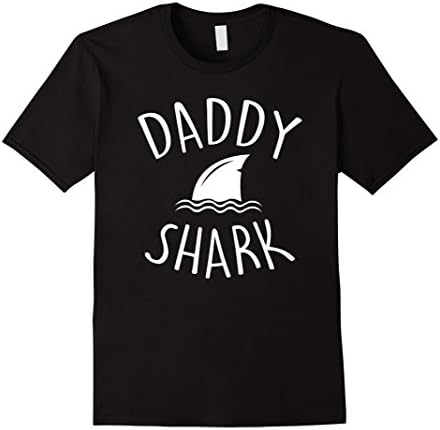 Mens Daddy Shark Shirt Fish Family Lover Sea Animal Theme Tee 2XL Black