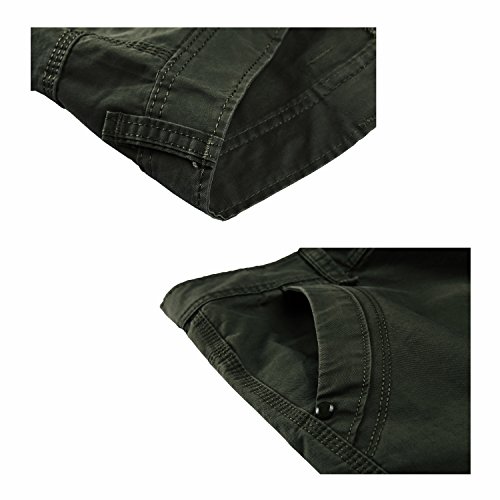 EKLENTSON Men's Work Pants Straight-Fit Outdoor Tactical Cargo Big and Tall Army Green - Thumbnail 3