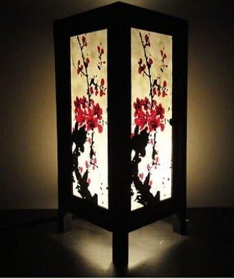 Thai Vintage Handmade Japanese Sakura Tree Branch Art Bedside Table Lamp.