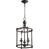 Quorum 6822-3-86 Transitional Three Light Entry Pendant from Rossington Collection in Bronze/Dark Finish,