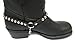 Dangerous Threads Biker Boots Boot Chains Black Leather with Round Silver Studs