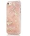 Spevert Case for iPhone SE 2020 2nd Generation, iPhone 8 and iPhone 7, 4.7-Inch,Marble Pattern Hybrid Hard Back Soft TPU Raised Edge Ultra-Thin Shock Absorption - Rose Gold