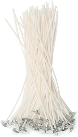 8 Inch Candle Wicks for Candle Making, 60 Pieces, Pre-waxed and Tabbed - Perfect for making Votives, Container and Pillar Candles