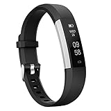 moreFit Fitness Tracker, Slim 2 Touch Screen Activity Health Tracker with Sleep Monitor, Wireless Pedometer Smart Wristband for Android iOS Phone (Silver/Black)
