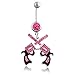 HuntGold 1X Charming Stainless Steel Navel Belly Rings Dangle Body Piercing Jewelry(Pink)