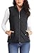 MISS MOLY Women Lightweight Quilted Padded Vest Stand Collar Zip Up Front Gilet Quilted,Black,Large