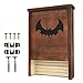 Lovinouse Premium Bat House, Dark Natural Wood Bats Shelter, with Mount Hardware Pre-Finished Easy to Install (2 Chamber)