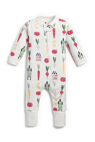monica + andy Baby Organic One-Piece Baby Pajamas, Farmers Market Haul, 9-12m