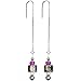 Body Candy Handcrafted 925 Silver Green Threader Earrings Created with Swarovski Crystals