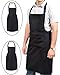 Ruvanti 2 Pack Durable Professional Grade Black Aprons for Men/Women.Adjustable Neck Strap and Size M to XXL(Large 34
