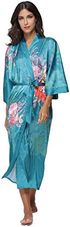 The Bund TheBund Women's Watercolor Floral Kimono Robe Long