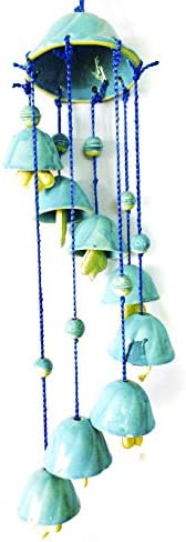 Shanti creations Blue Colour 8 Bells Ceramic Wind Chimes