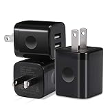 USB Wall Charger, WITPRO 3-Pack 2.1A Dual Port USB Plug Charger Adapter Charging Block Compatible with Phone Xs Max/Xs/XR/X/8/7/6S/6 Plus/5S, Samsung Galaxy S10 S9 S8 S7 S6 Edge, LG, HTC, Moto (Black)