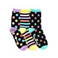Set of 3 Zany Black Socks