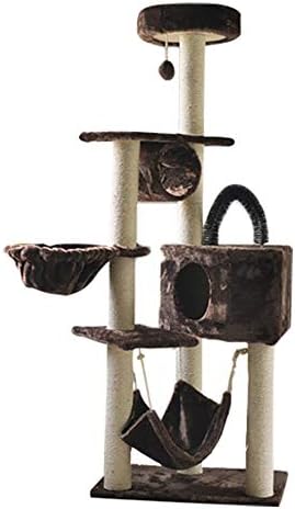 JIANGJIE Cat Tree Condo Furniture Climbing Activity Tower Scratching Scratcher Post Kittens Pet Play House And Tunnel Play Toy,D
