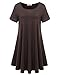 BELAROI Womens Summer Casual T Shirt Dresses Short Sleeve Swing Tunic Dress(1X, Coffee)