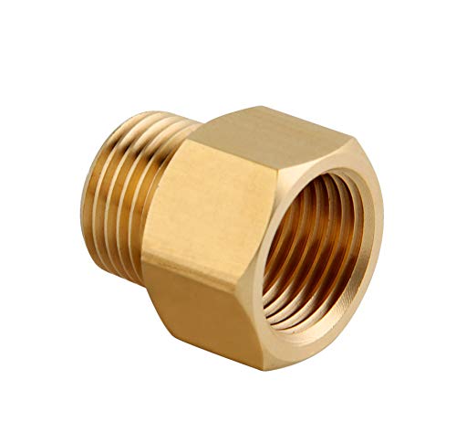 G 1/2 Male Thread to US 1/2 NPT Male Thread Pipe Fitting Converter Adapter, Solid Brass